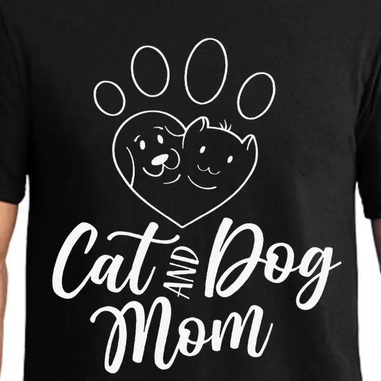 Cat And Dog Mom Dogs Cats Lover Mother Mommy Mama Mothers Pajama Set