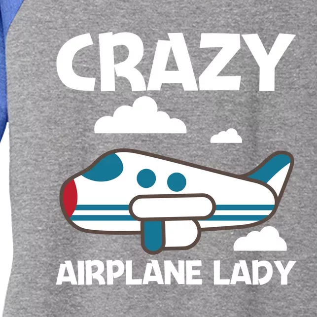 Cool Airplane Design Mom Aviation Plane Lovers Gift Women's Tri-Blend 3/4-Sleeve Raglan Shirt