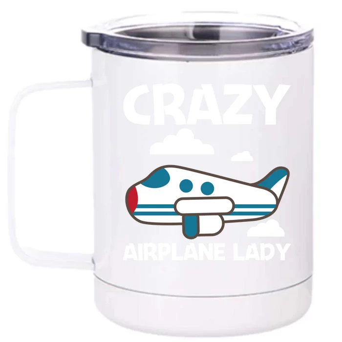 Cool Airplane Design Mom Aviation Plane Lovers Gift Front & Back 12oz Stainless Steel Tumbler Cup