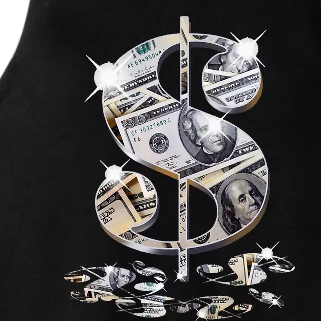 Cool As Dollar Bill Dollar Sign $$ Gift Ladies Tri-Blend Wicking Tank