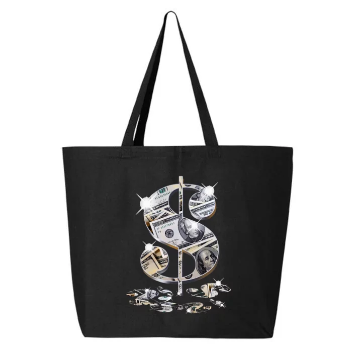 Cool As Dollar Bill Dollar Sign $$ Gift 25L Jumbo Tote