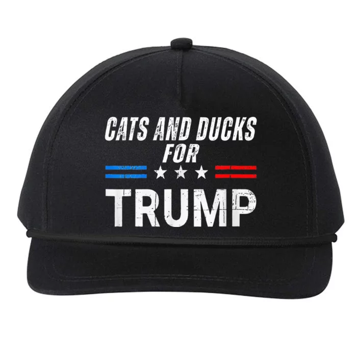 Cats And Ducks For Trump 2024 Snapback Five-Panel Rope Hat