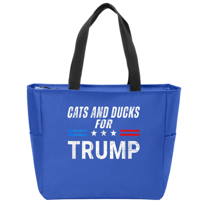 Cats And Ducks For Trump 2024 Zip Tote Bag