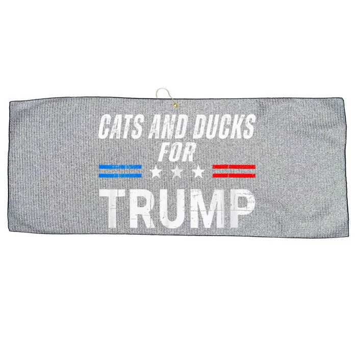 Cats And Ducks For Trump 2024 Large Microfiber Waffle Golf Towel