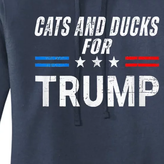 Cats And Ducks For Trump 2024 Women's Pullover Hoodie