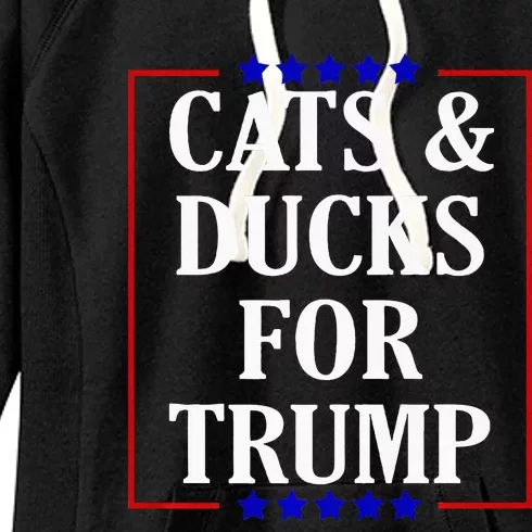 Cats And Ducks For Trump Kittens And Ducks For Trump 2024 Premium Women's Fleece Hoodie