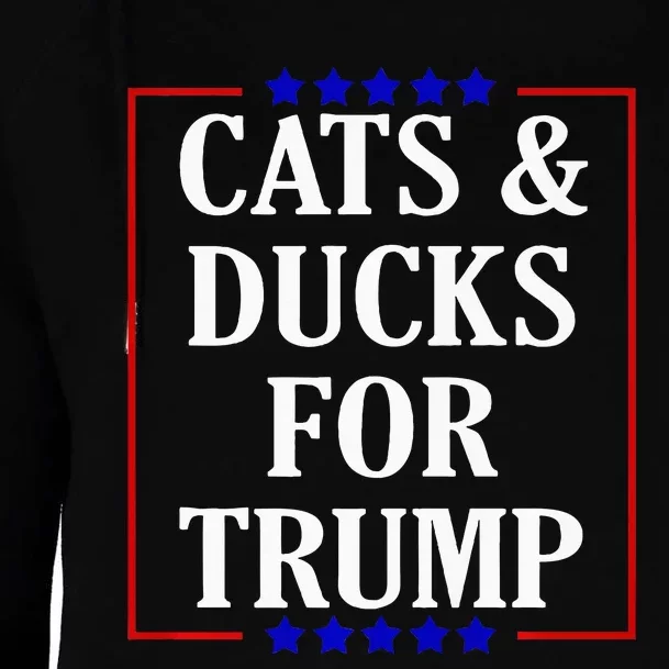 Cats And Ducks For Trump Kittens And Ducks For Trump 2024 Premium Womens Funnel Neck Pullover Hood