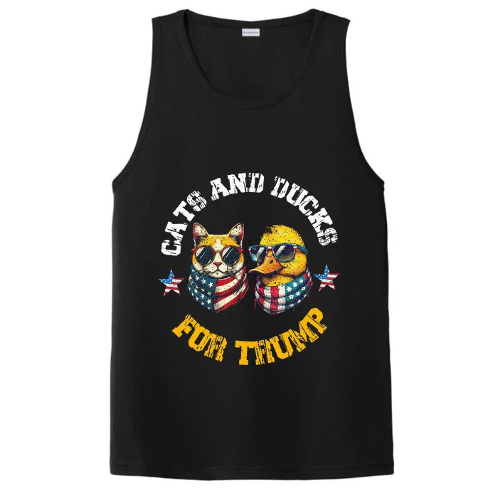 Cats And Ducks For Trump President 2024 Trump Vance 2024 Performance Tank