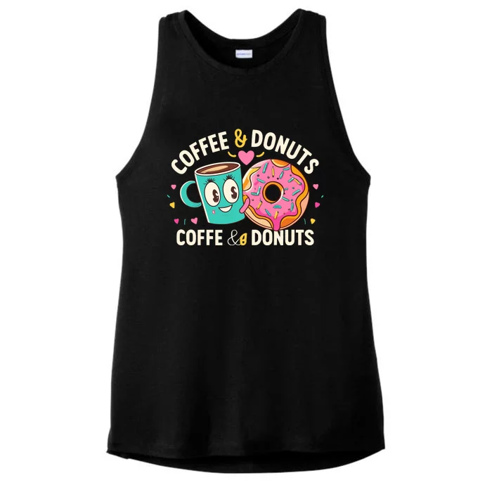 Coffee And Donuts Ladies Tri-Blend Wicking Tank