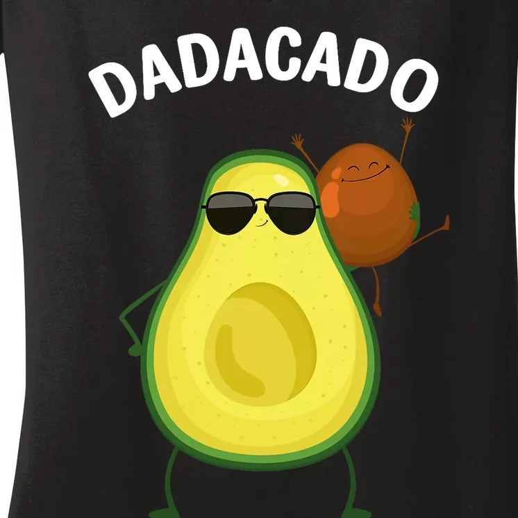 Cute Avocado Design For Dad Fruit Avocado Pear Lovers Women's V-Neck T-Shirt