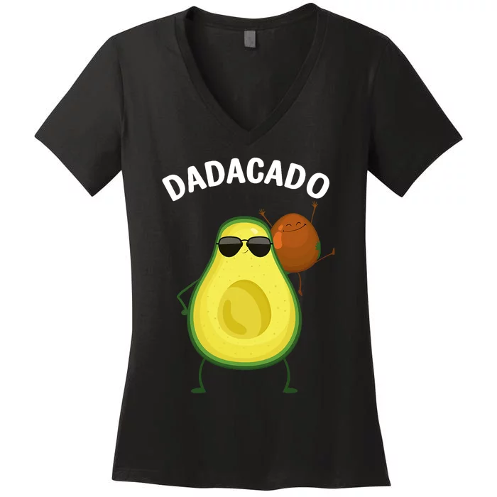 Cute Avocado Design For Dad Fruit Avocado Pear Lovers Women's V-Neck T-Shirt