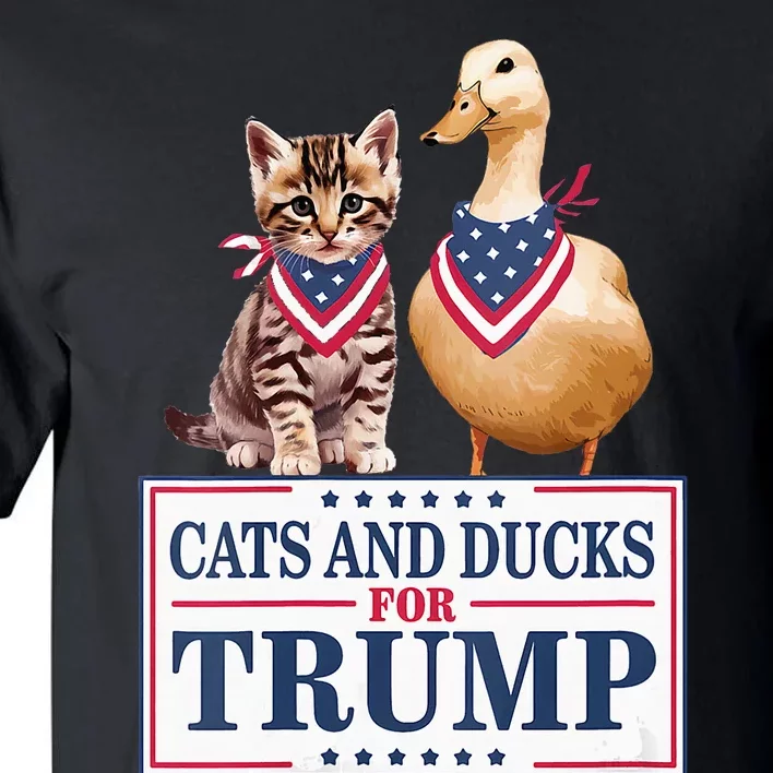 Cats And Ducks For Trump 2024 Kittens And Ducks For Trump Tall T-Shirt