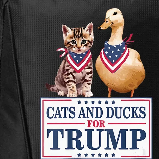 Cats And Ducks For Trump 2024 Kittens And Ducks For Trump City Backpack