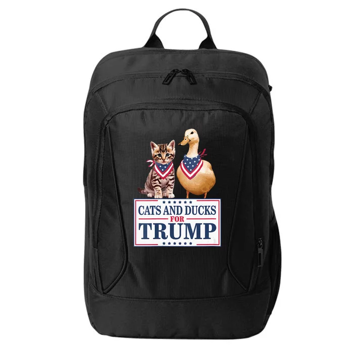 Cats And Ducks For Trump 2024 Kittens And Ducks For Trump City Backpack