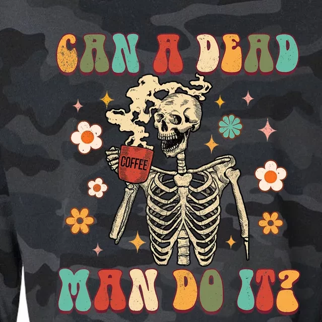 Can A Dead Man Do It Groovy Skeleton ABA Behavior Analyst Cropped Pullover Crew