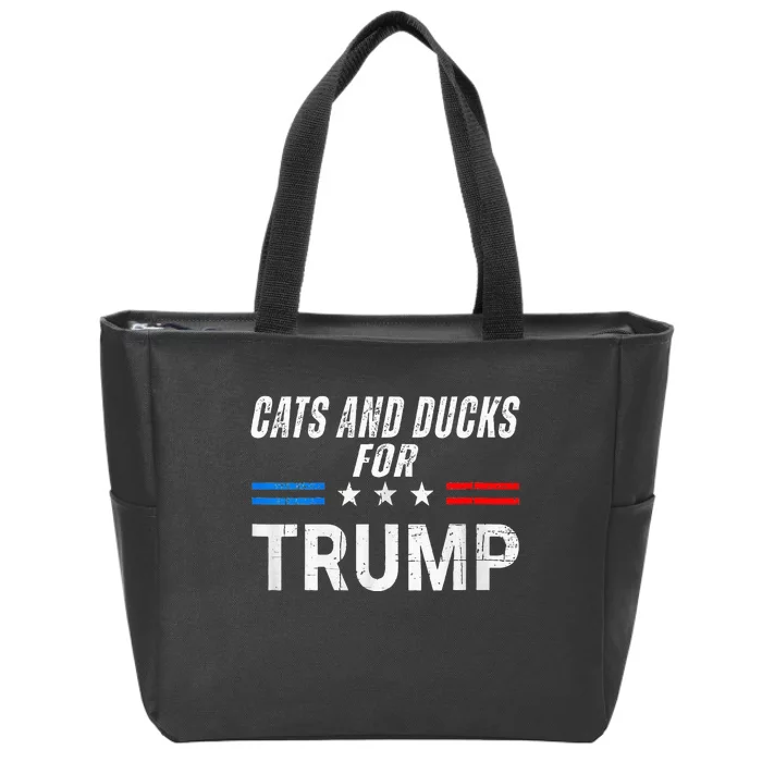 Cats And Ducks For Trump 2024 Kittens And Ducks Zip Tote Bag