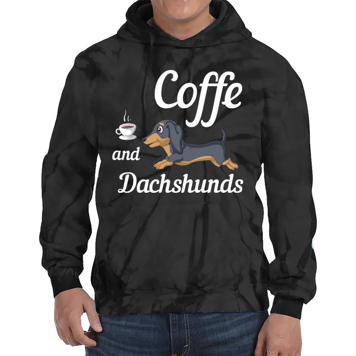 Coffee And Dachshunds Tie Dye Hoodie