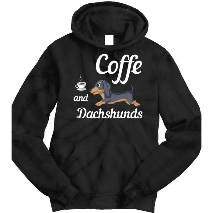 Coffee And Dachshunds Tie Dye Hoodie