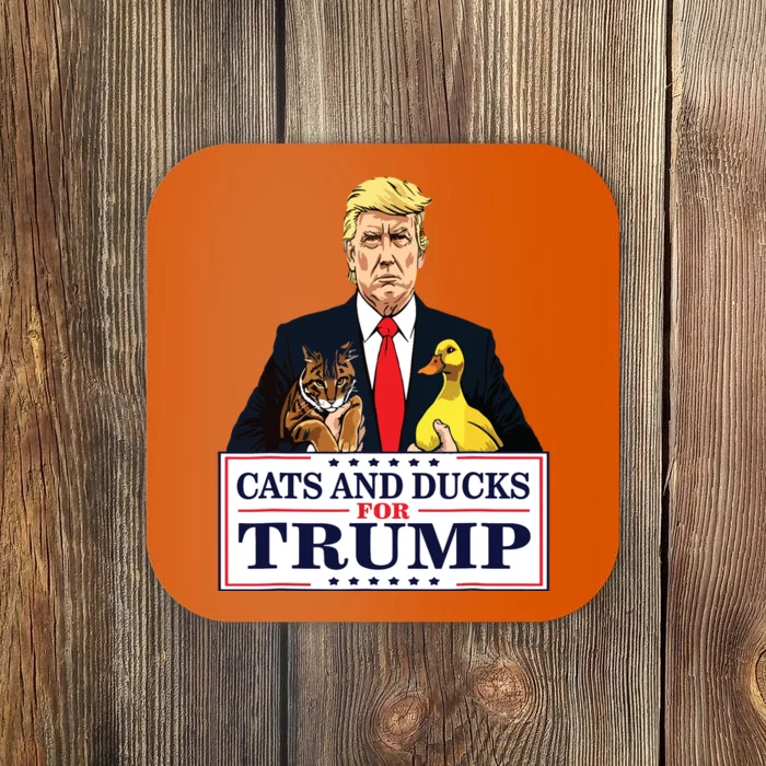 Cats And Ducks For Trump 2024 Kittens And Ducks For Trump Coaster