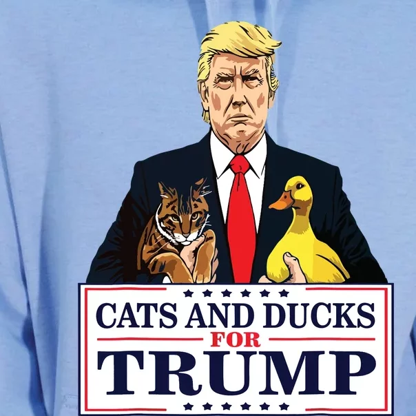 Cats And Ducks For Trump 2024 Kittens And Ducks For Trump Unisex Surf Hoodie