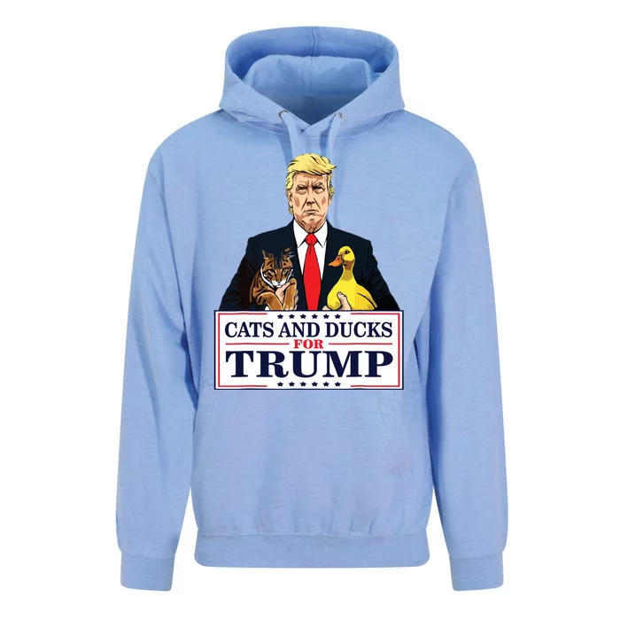 Cats And Ducks For Trump 2024 Kittens And Ducks For Trump Unisex Surf Hoodie