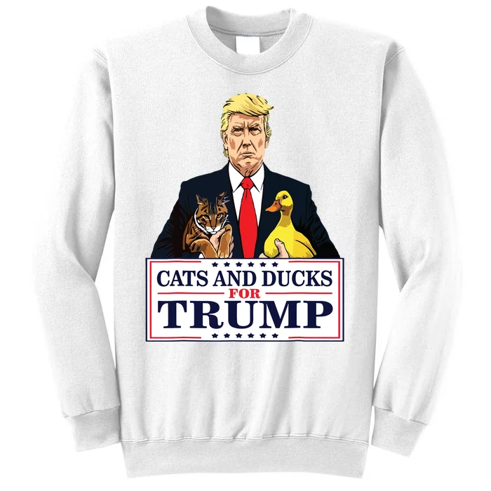 Cats And Ducks For Trump 2024 Kittens And Ducks For Trump Sweatshirt