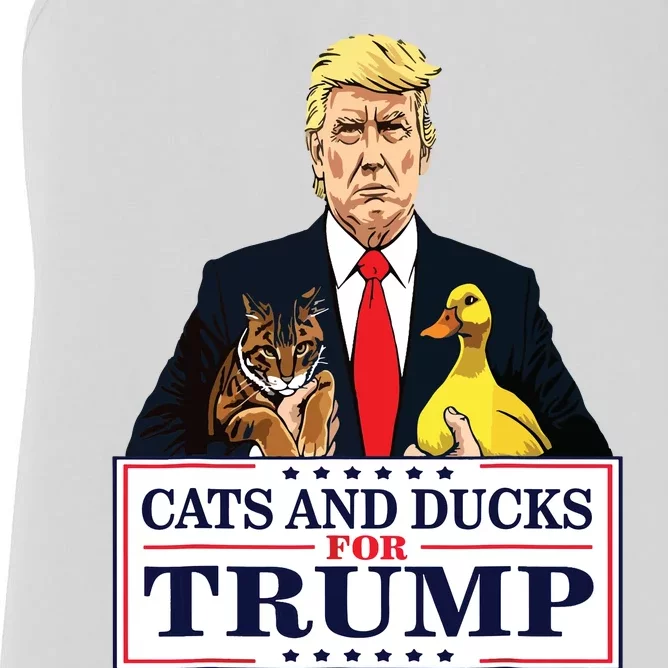 Cats And Ducks For Trump 2024 Kittens And Ducks For Trump Women's Racerback Tank