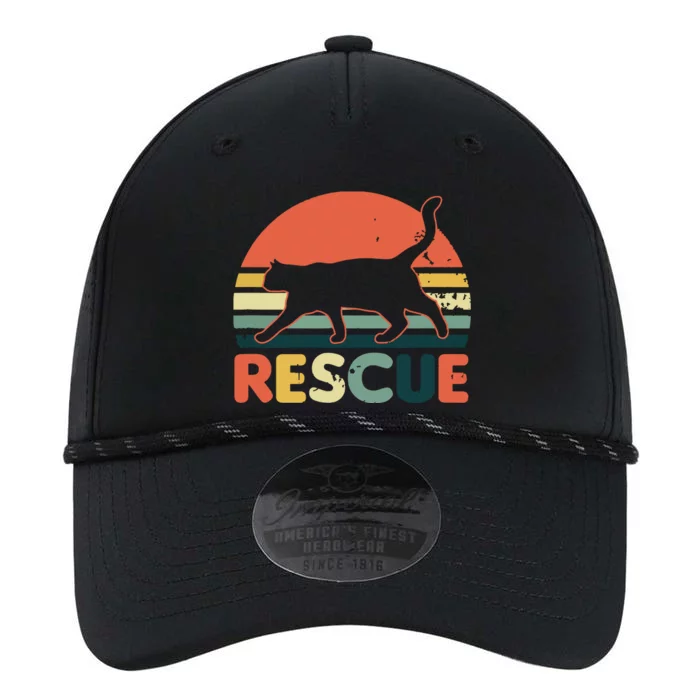 Cat Adoption Design Vintage Retro Sunset Rescue Gift Performance The Dyno Cap