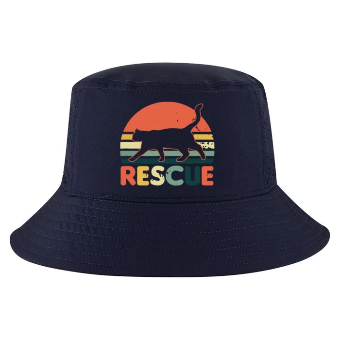 Cat Adoption Design Vintage Retro Sunset Rescue Gift Cool Comfort Performance Bucket Hat