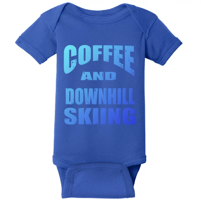 Coffee And Downhill Skiing / Downhill Skiers Design Funny Gift Baby Bodysuit