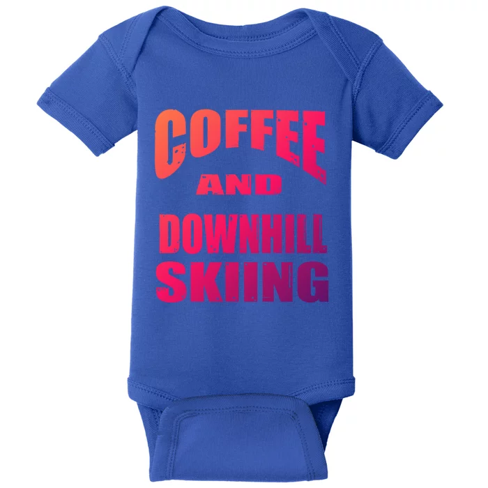 Coffee And Downhill Skiing / Downhill Skiers Design Funny Gift Baby Bodysuit