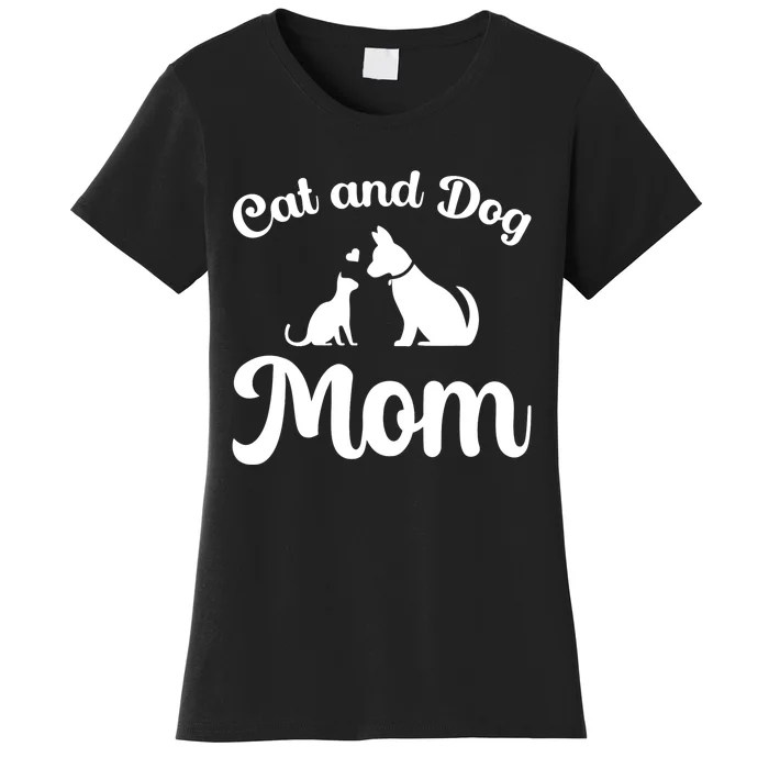 Cats And Dogs Mom Mother's Day Puppy Pets Animals Lover Women's T-Shirt