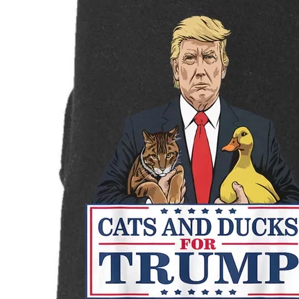 Cats And Ducks For Trump 2024 Kittens And Ducks For Trump Doggie 3-End Fleece Hoodie