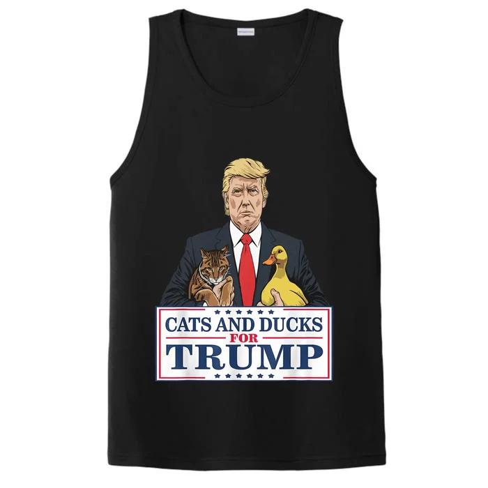 Cats And Ducks For Trump 2024 Kittens And Ducks For Trump Performance Tank