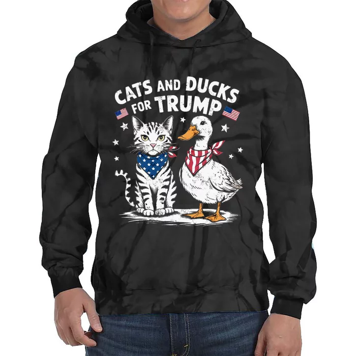 Cats And Ducks For Trump Kittens And Ducks For Trump Tie Dye Hoodie