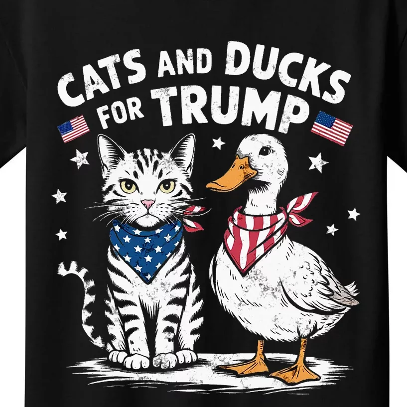 Cats And Ducks For Trump Kittens And Ducks For Trump Kids T-Shirt