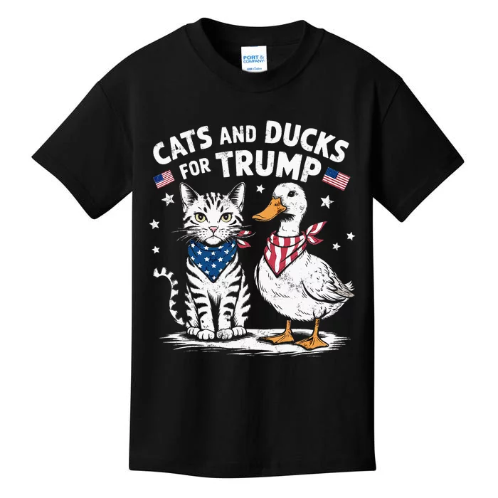 Cats And Ducks For Trump Kittens And Ducks For Trump Kids T-Shirt