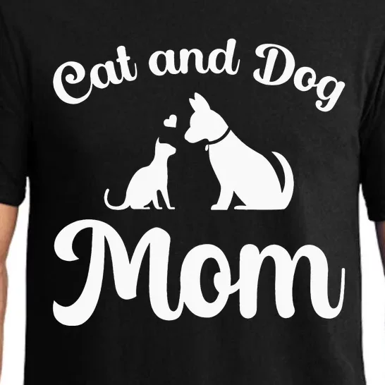 Cat and Dog Mom Kitten and Puppy Mama Pajama Set