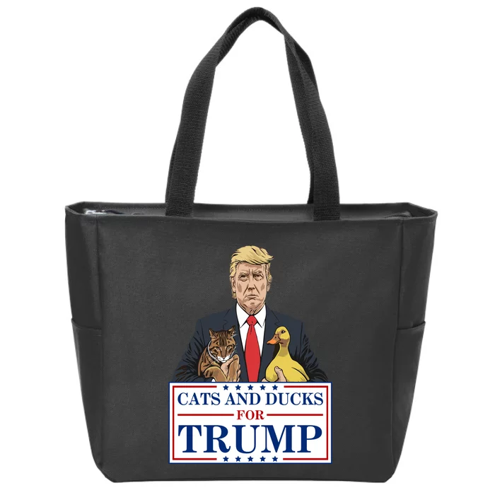 Cats And Ducks For Trump Zip Tote Bag