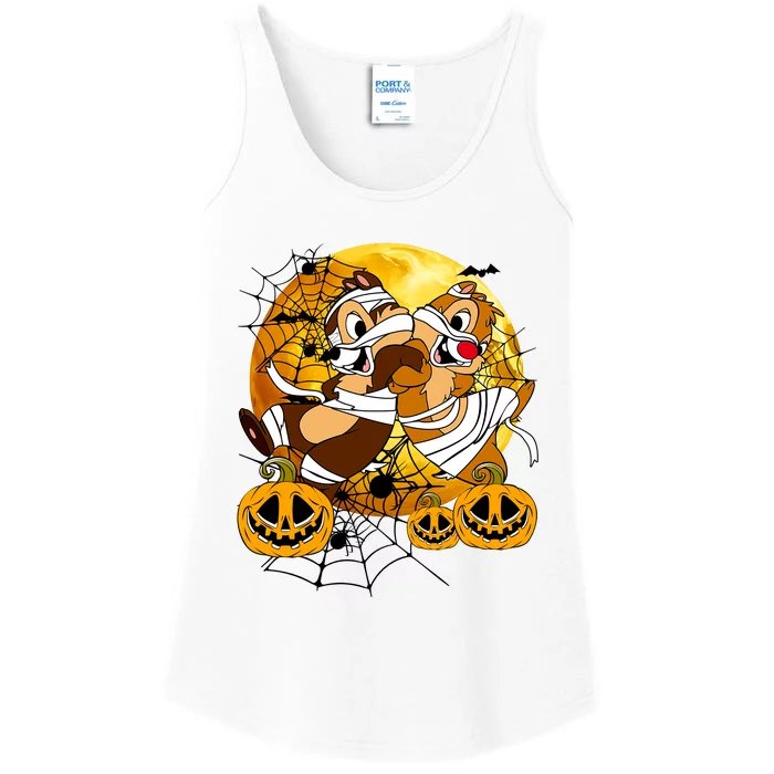 Chip And Dale Mummy Halloween Double Trouble Ladies Essential Tank