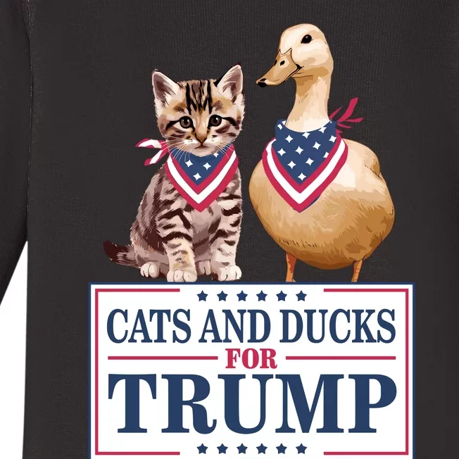 Cats And Ducks For Trump Baby Long Sleeve Bodysuit