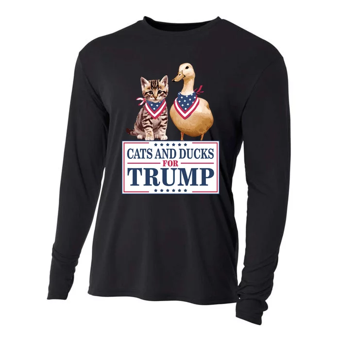 Cats And Ducks For Trump Cooling Performance Long Sleeve Crew