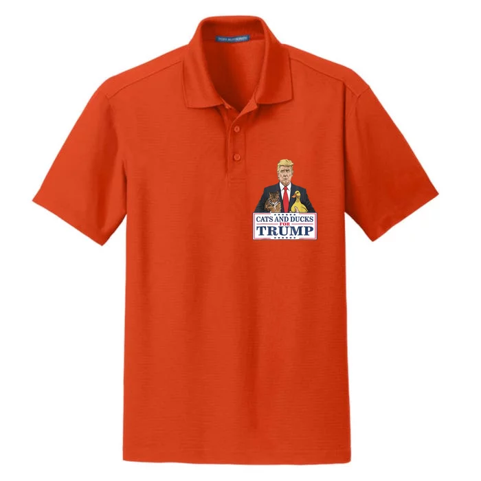 Cats And Ducks For Trump 2024 Kittens And Ducks For Trump Dry Zone Grid Performance Polo