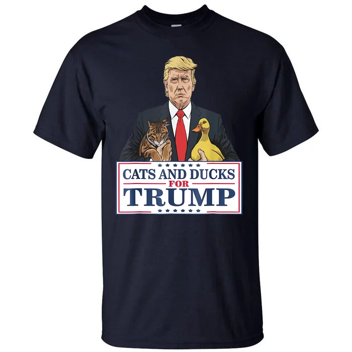 Cats And Ducks For Trump 2024 Kittens And Ducks For Trump Tall T-Shirt