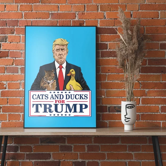 Cats And Ducks For Trump 2024 Kittens And Ducks For Trump Poster