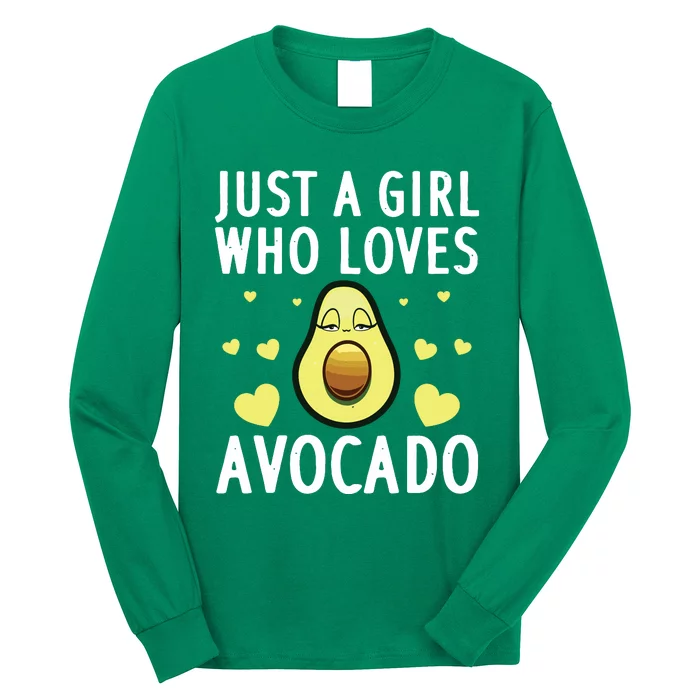 Cute Avocado Design For Girl Women Pear Avocado Lovers Long Sleeve Shirt