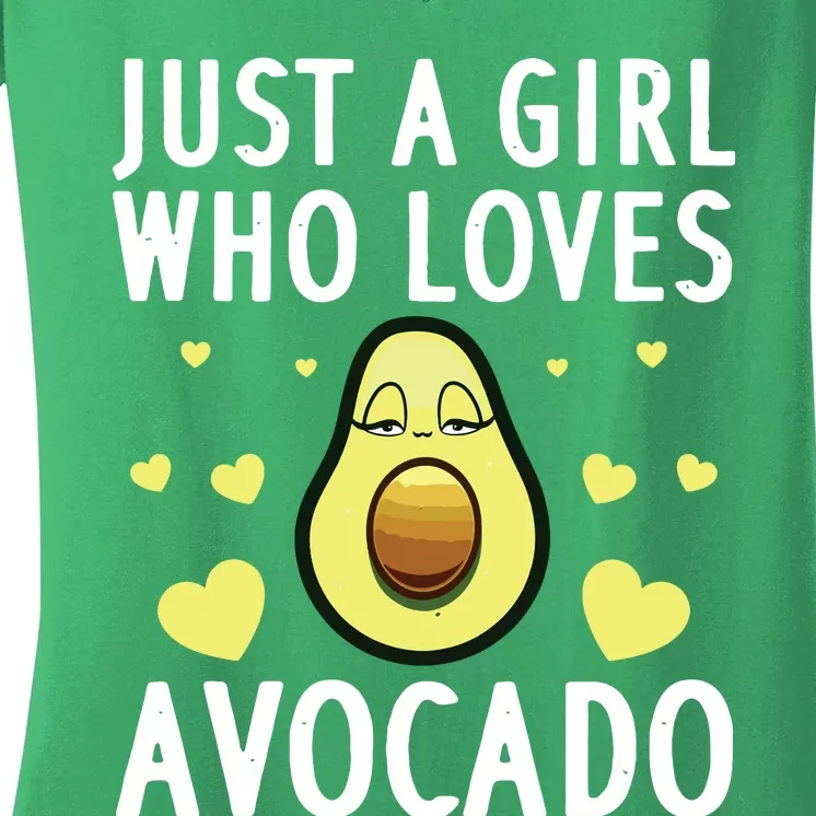 Cute Avocado Design For Girl Women Pear Avocado Lovers Women's V-Neck T-Shirt