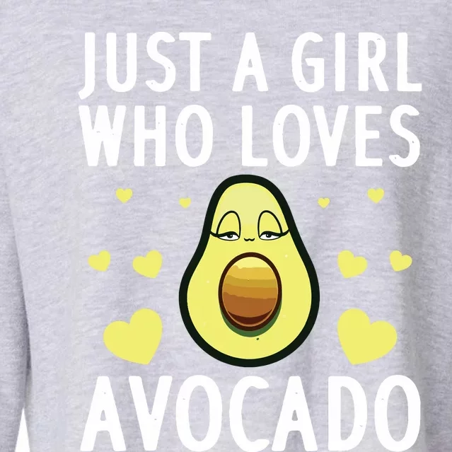 Cute Avocado Design For Girl Women Pear Avocado Lovers Cropped Pullover Crew