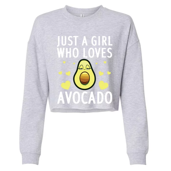 Cute Avocado Design For Girl Women Pear Avocado Lovers Cropped Pullover Crew