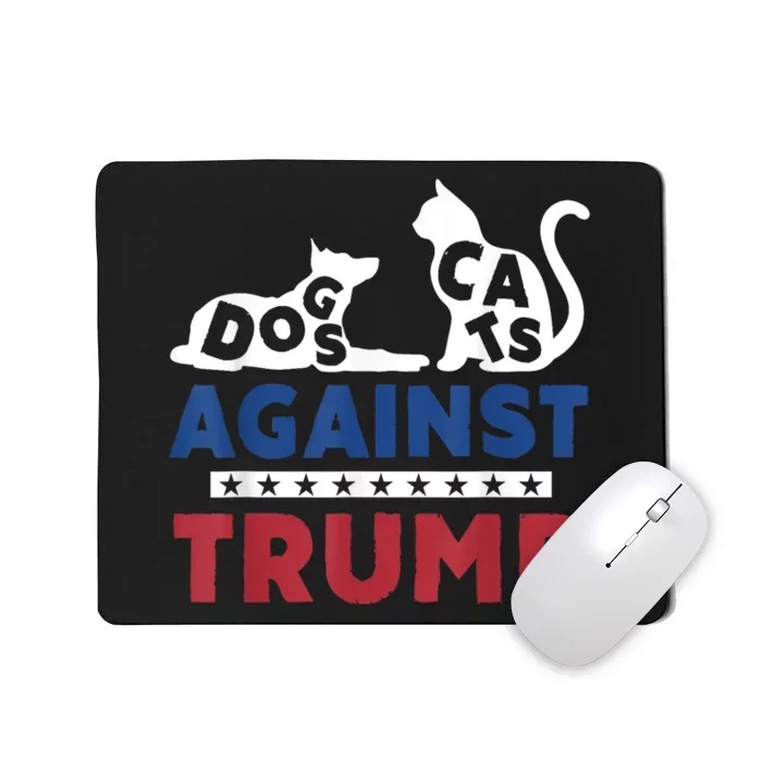 Cats And Dogs Against Trump 2024 Anti Trump Usa Flag Mousepad